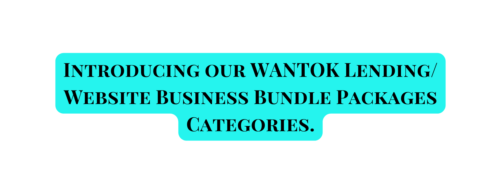 Introducing our WANTOK Lending Website Business Bundle Packages Categories